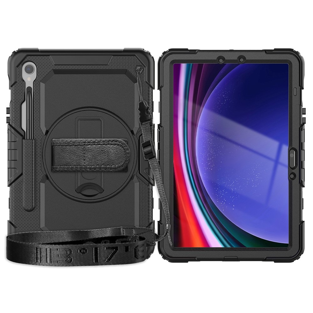 Full Protection Funda híbrida a prueba de golpes Correa el hombro Samsung Galaxy Tab S10 FE negro