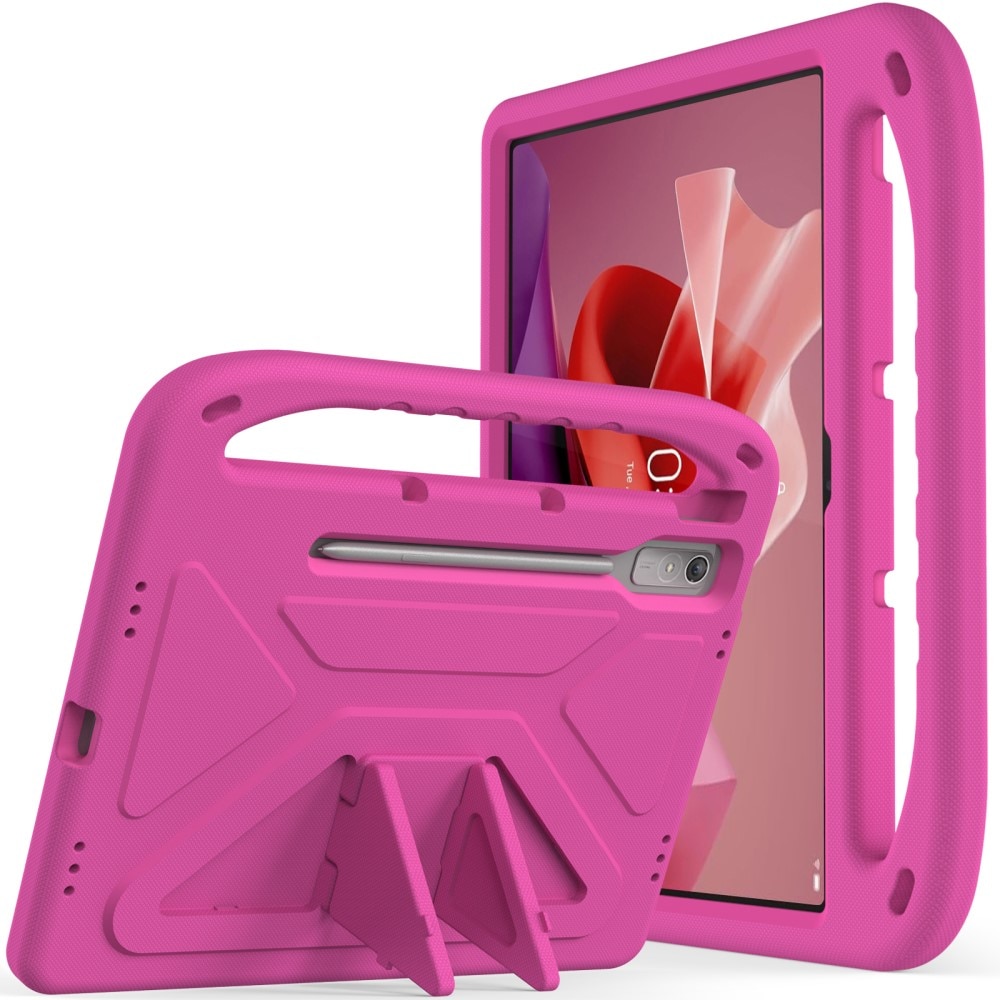 Funda EVA con asa para niños para Lenovo Tab P12 rosado
