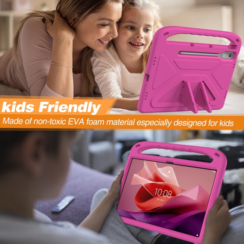 Funda EVA con asa para niños para Lenovo Tab P12 rosado