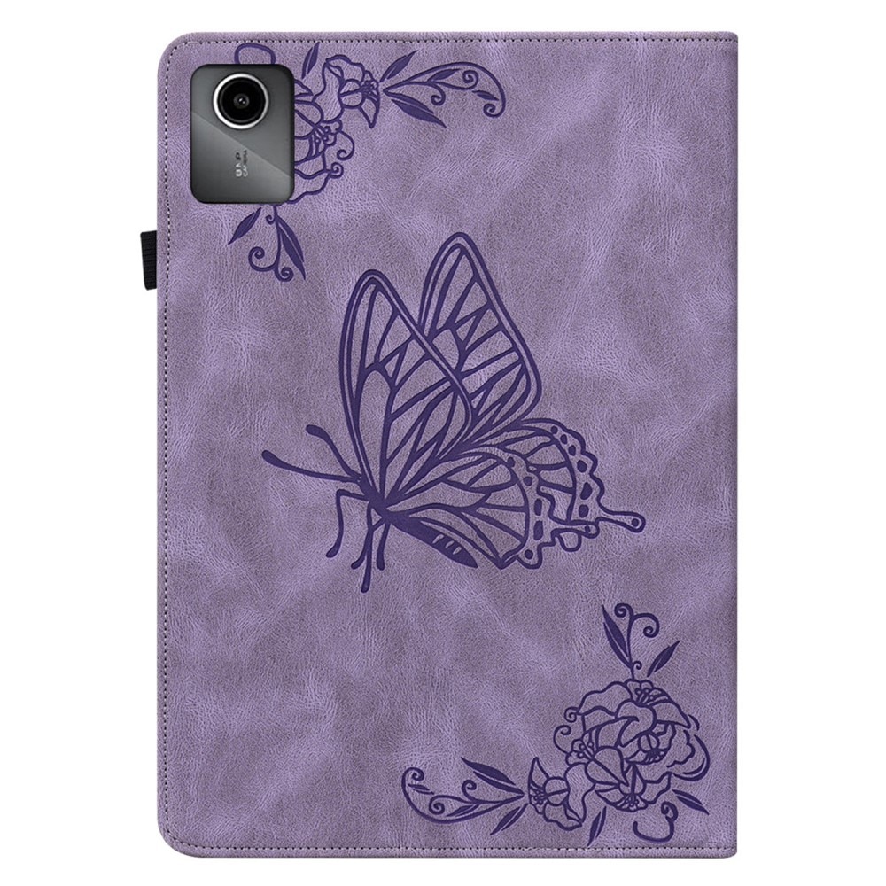 Funda de cuero con mariposas Lenovo Tab M11 violeta