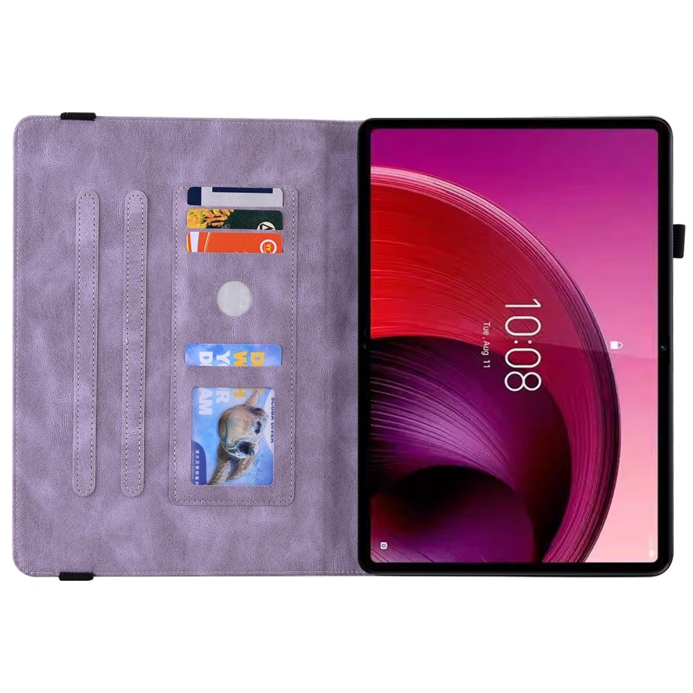 Funda de cuero con mariposas Lenovo Tab M11 violeta