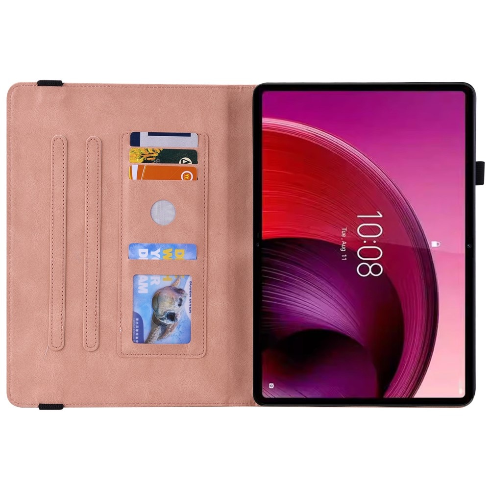 Funda de cuero con mariposas Lenovo Tab M11 rosado