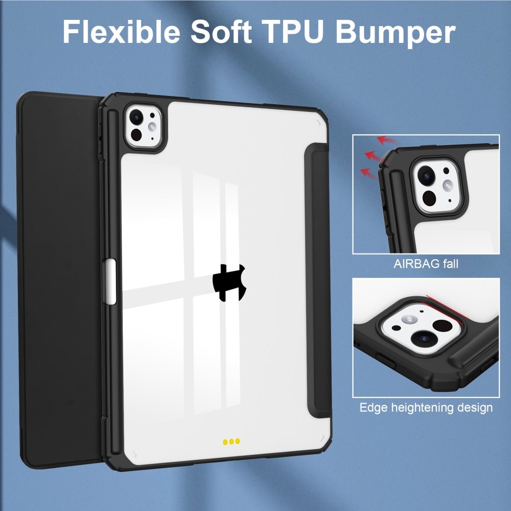 Funda Tri-Fold con portalápices Apple iPad Pro 11 5th Gen (2024)s Negro/transparente