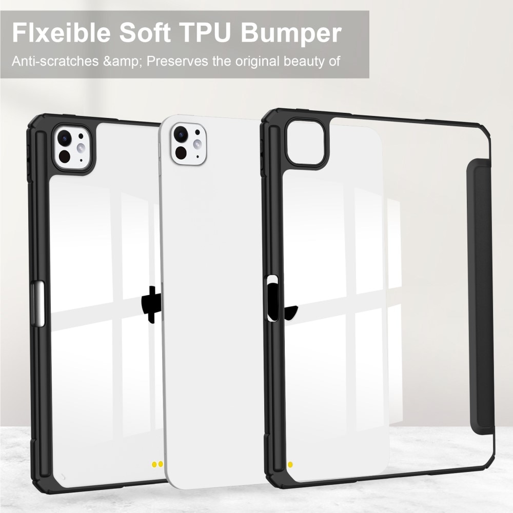 Funda Tri-Fold con portalápices Apple iPad Pro 11 5th Gen (2024)s Negro/transparente