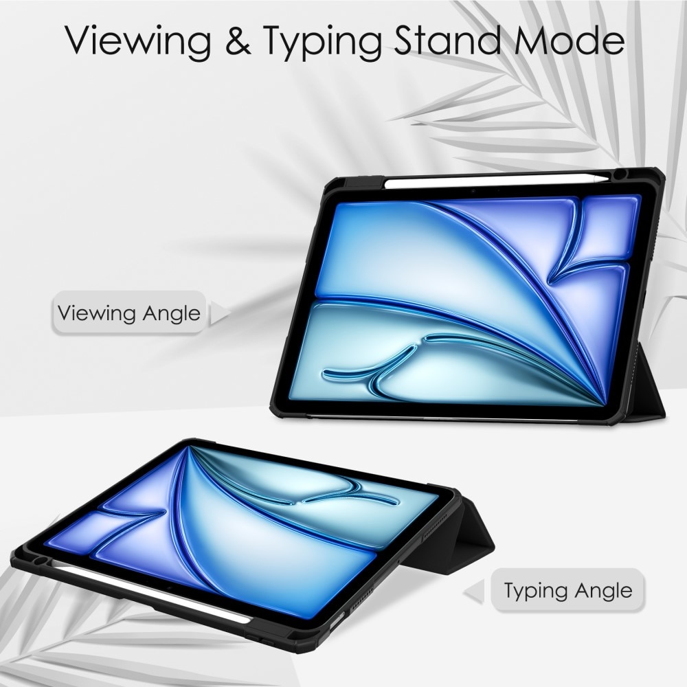 Funda Tri-Fold con portalápices Apple iPad Air 11 7th Gen (2025) negro/transparente