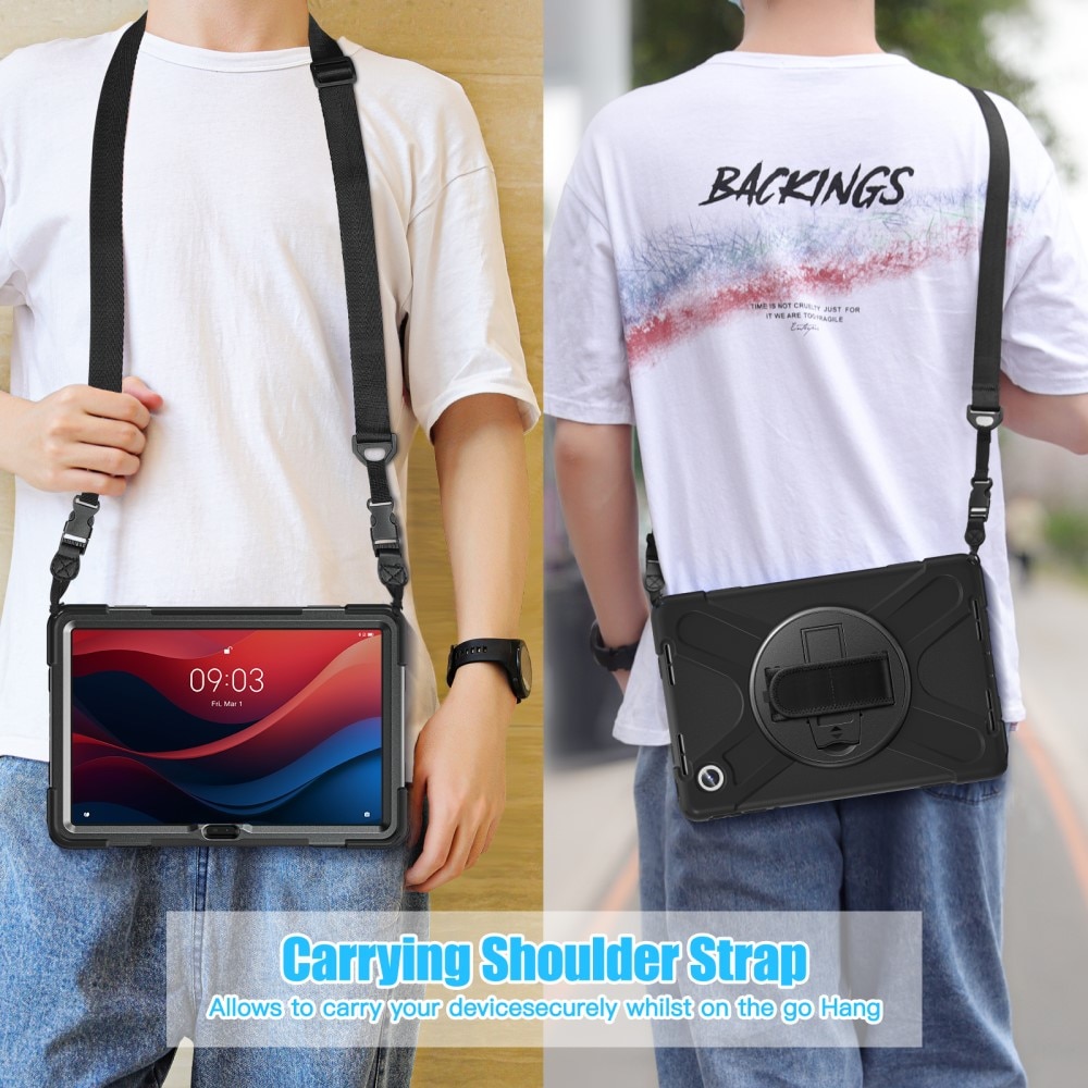 Funda híbrida a prueba de golpes Correa el hombro Lenovo Tab M11 negro