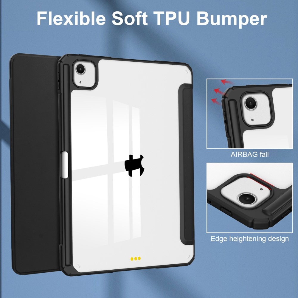 Funda Tri-Fold con portalápices iPad Air 13 (2024) negro/transparente