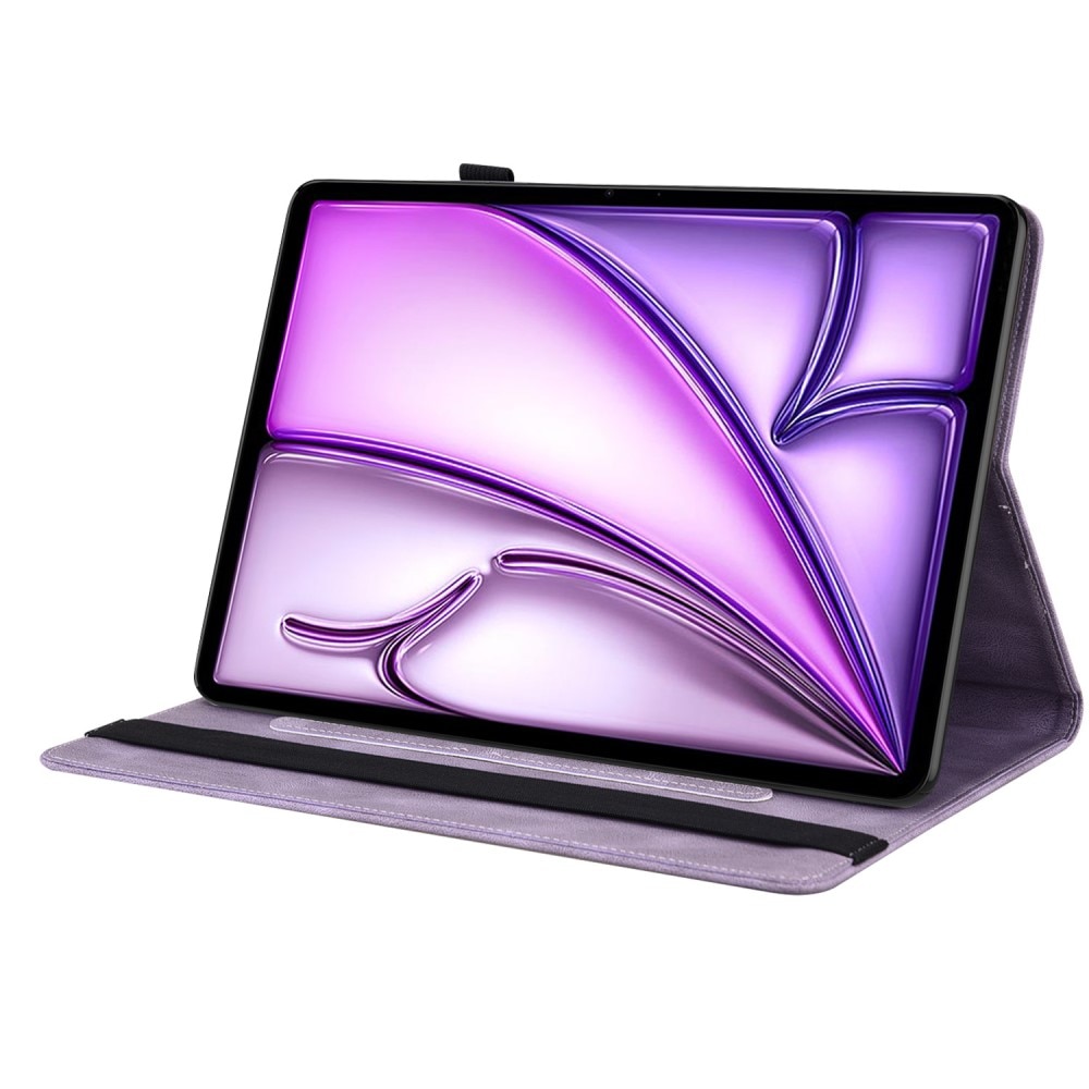 Funda de cuero con mariposas Apple iPad Air 11 7th Gen (2025) Púrpura