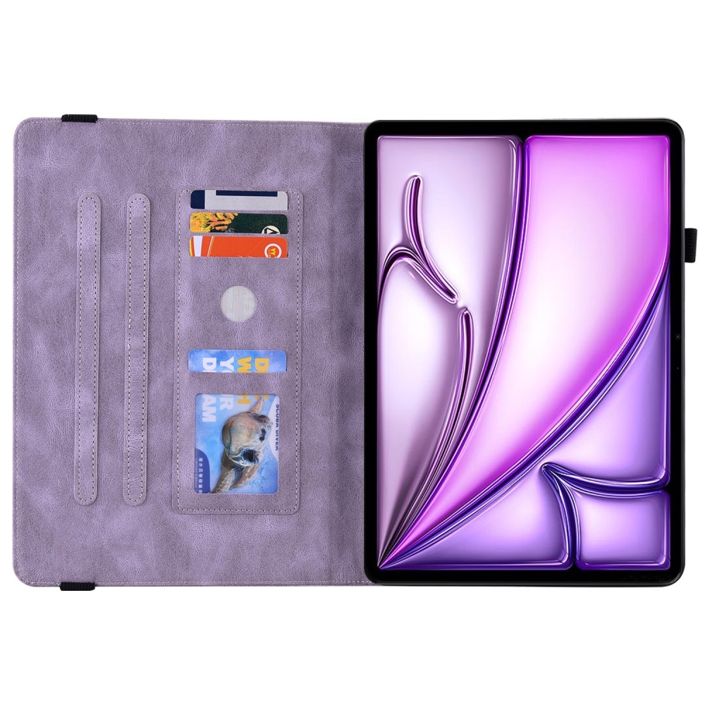 Funda de cuero con mariposas Apple iPad Air 11 7th Gen (2025) Púrpura