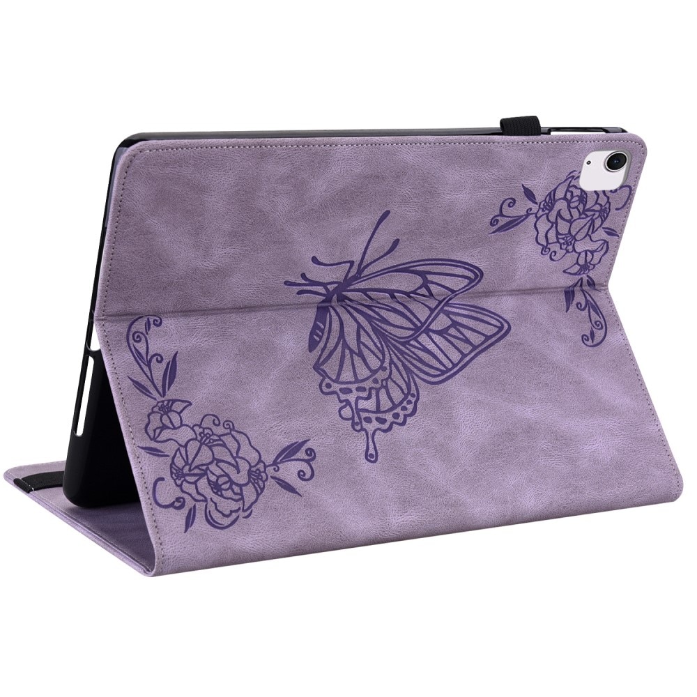 Funda de cuero con mariposas Apple iPad Air 11 7th Gen (2025) Púrpura