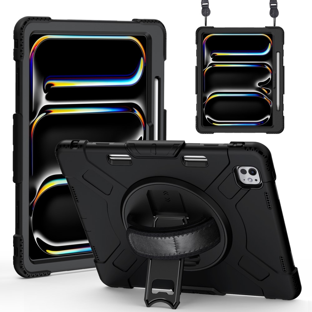 Funda híbrida a prueba de golpes Correa el hombro iPad Pro 13 7th Gen (2024) negro