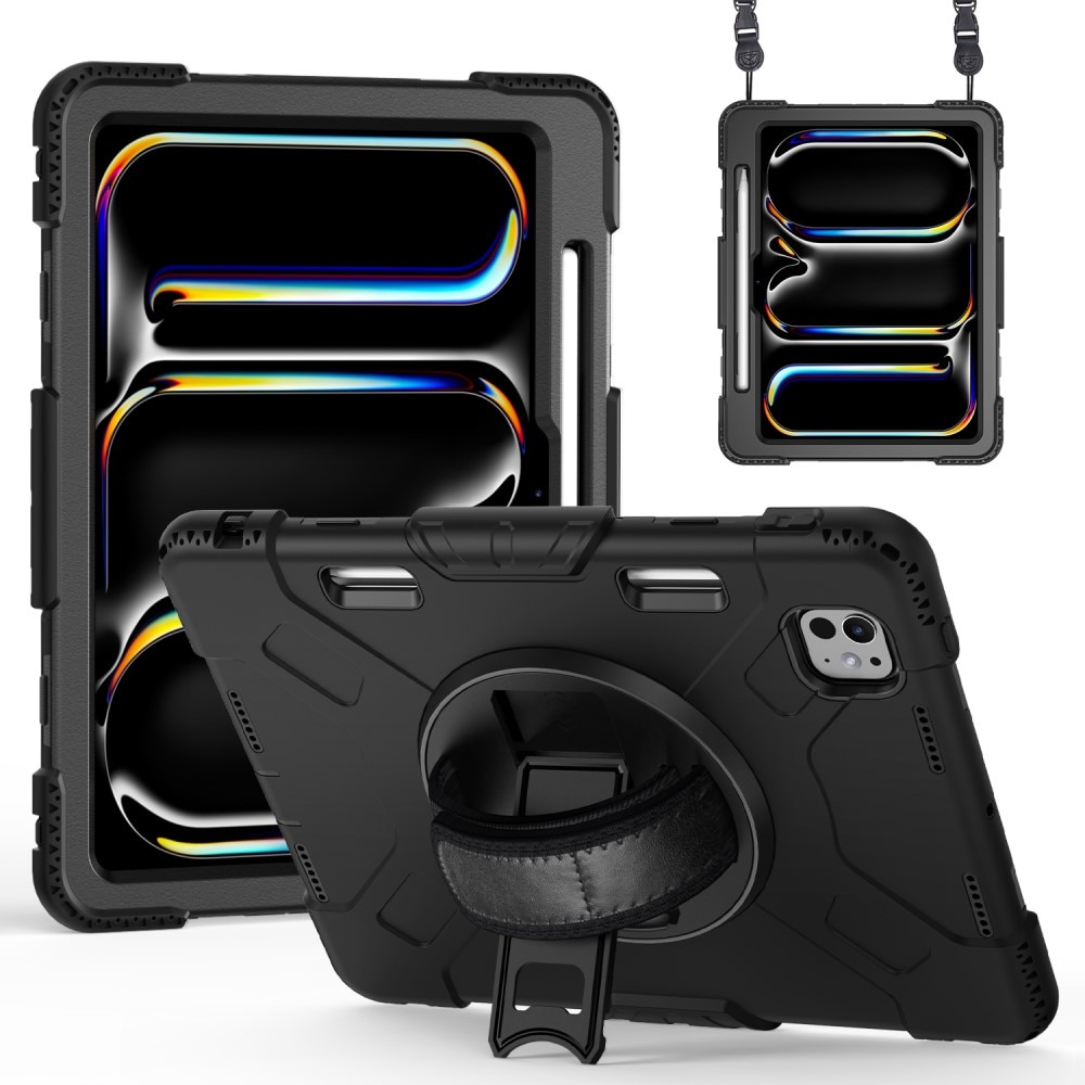 Funda híbrida a prueba de golpes Correa el hombro iPad Pro 11 5th Gen (2024) negro