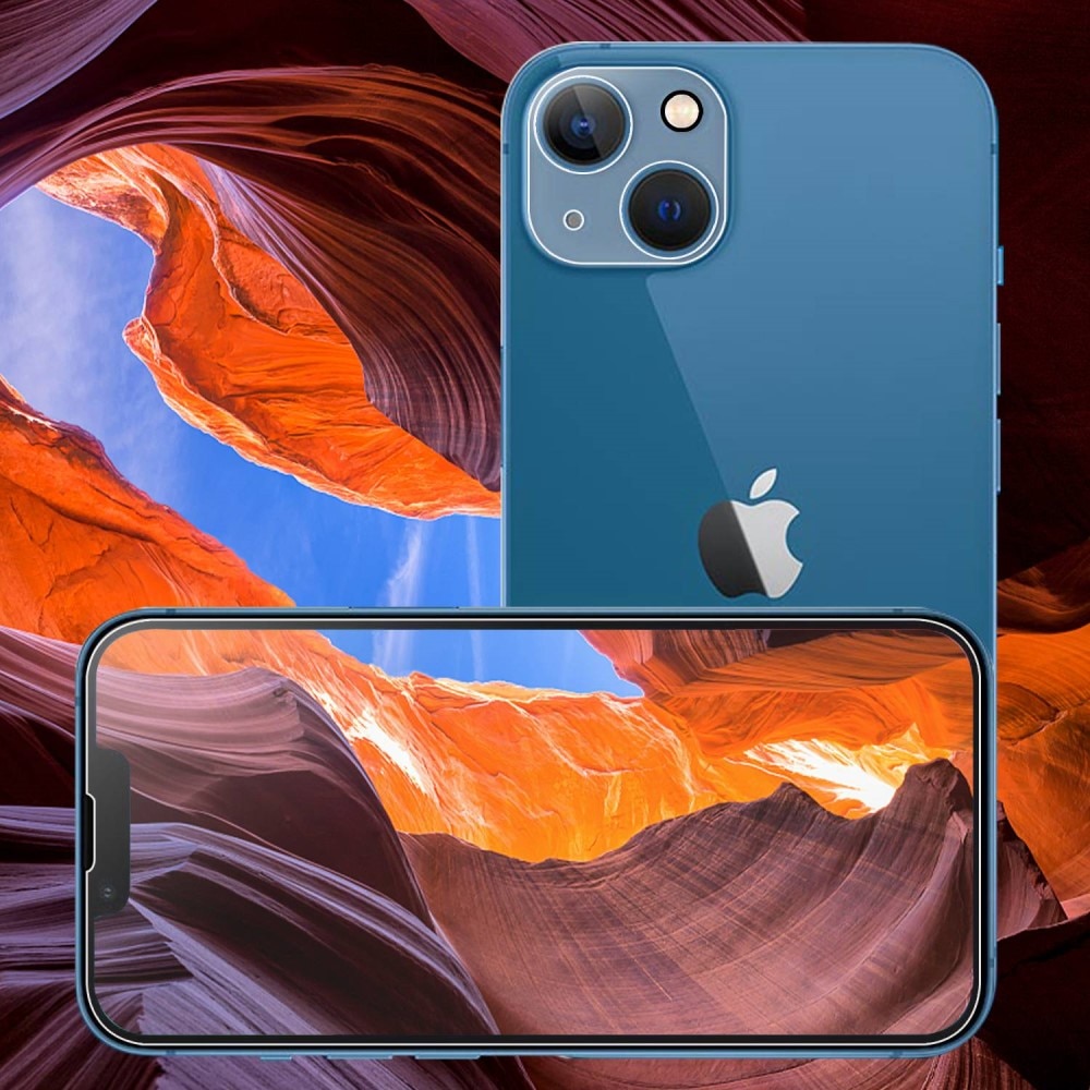Protector de cámara y pantalla de cristal templado iPhone 14 Transparente