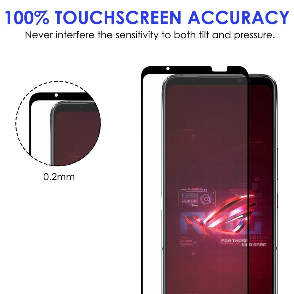 Protector Pantalla Cobertura total Cristal Templado Asus ROG Phone 6 Negro