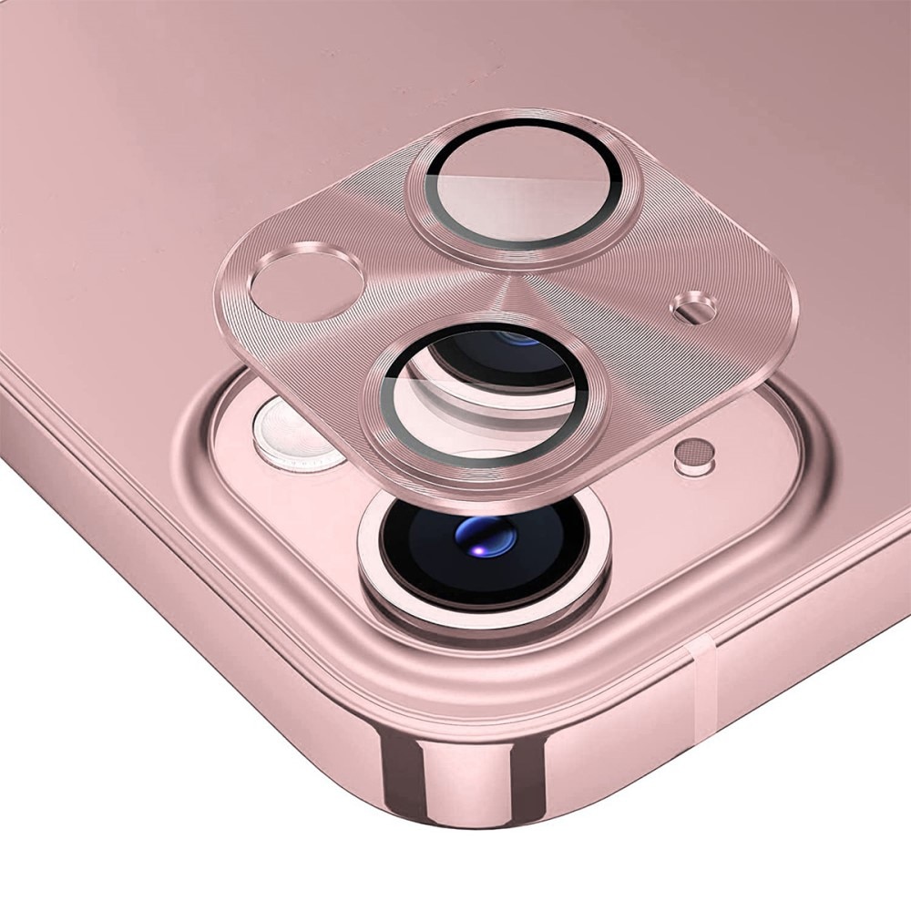 Protector Cámara Cristal Templado Aluminio iPhone 14 Plus rosado