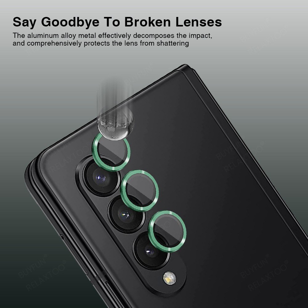Cubre objetivo de cristal templado aluminio Samsung Galaxy Z Fold 4 Verde