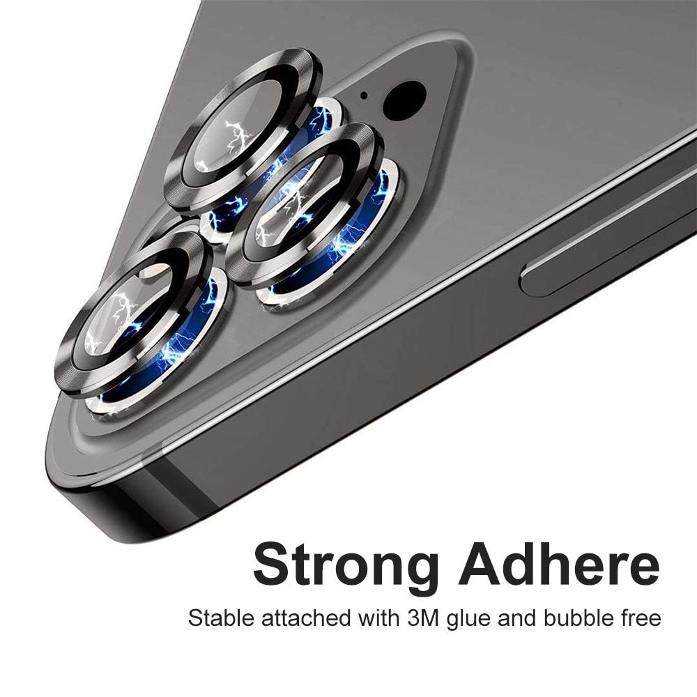 Cubre objetivo de cristal templado aluminio iPhone 14 Pro Max negro