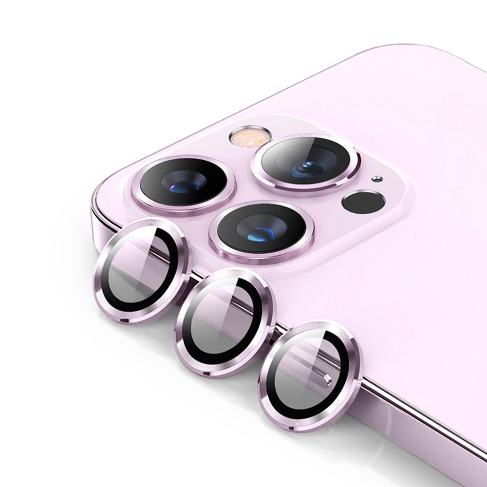 Cubre objetivo de cristal templado aluminio iPhone 14 Pro/14 Pro Max Violeta