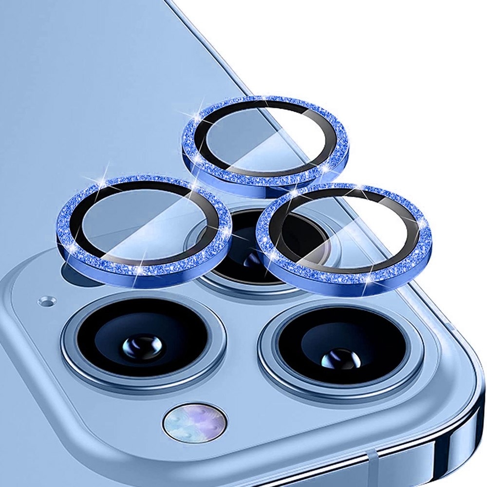 Cubre objetivo de cristal templado aluminio brillantina iPhone 14 Pro/14 Pro Max Azul