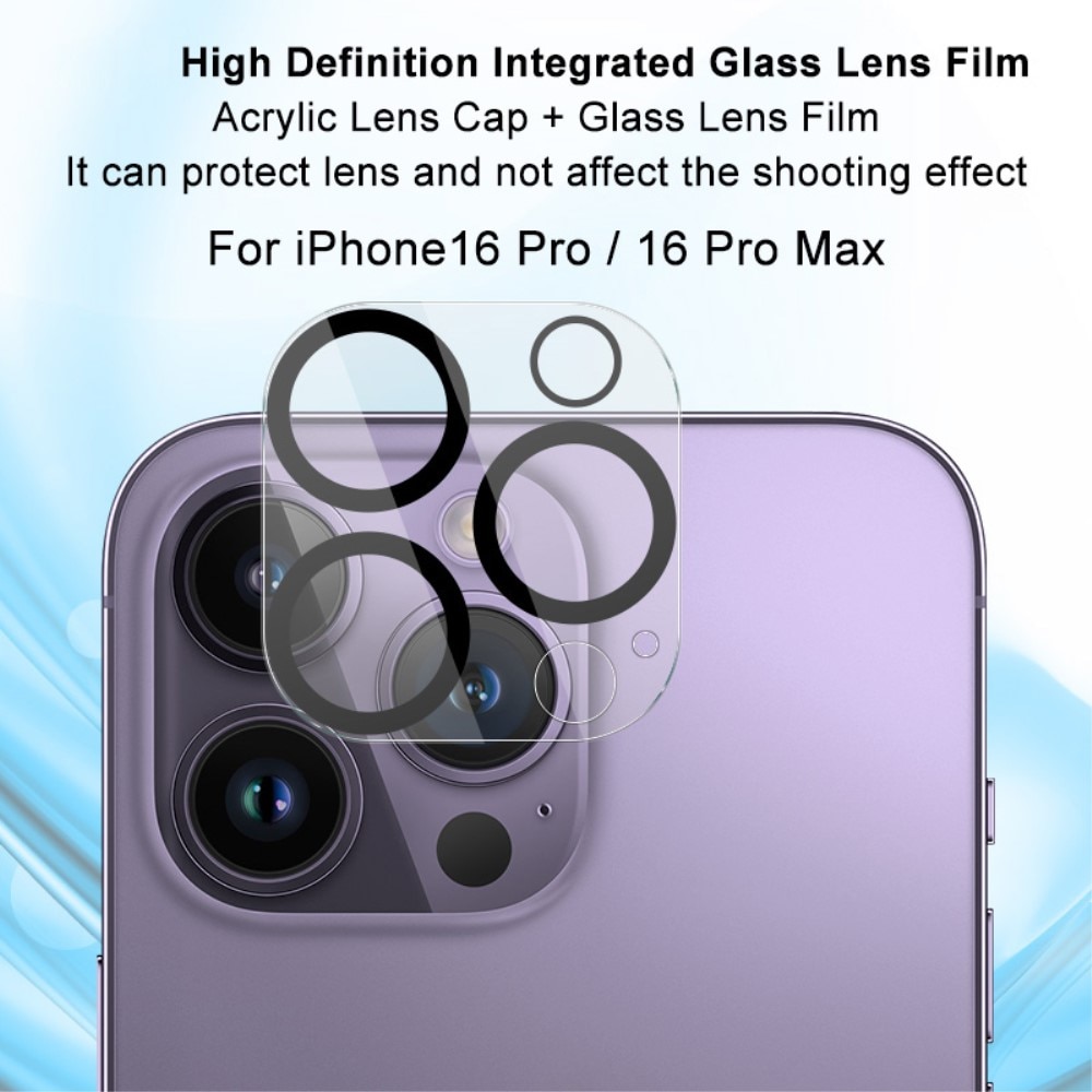 Cubre objetivo de cristal templado de 0,2mm iPhone 16 Pro Max Transparente