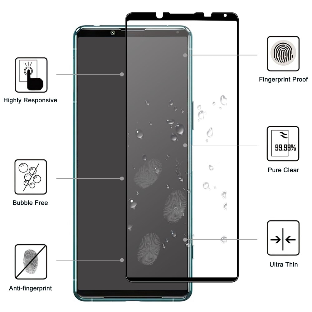 Protector Pantalla Cobertura total Cristal Templado Sony Xperia 5 IV Negro