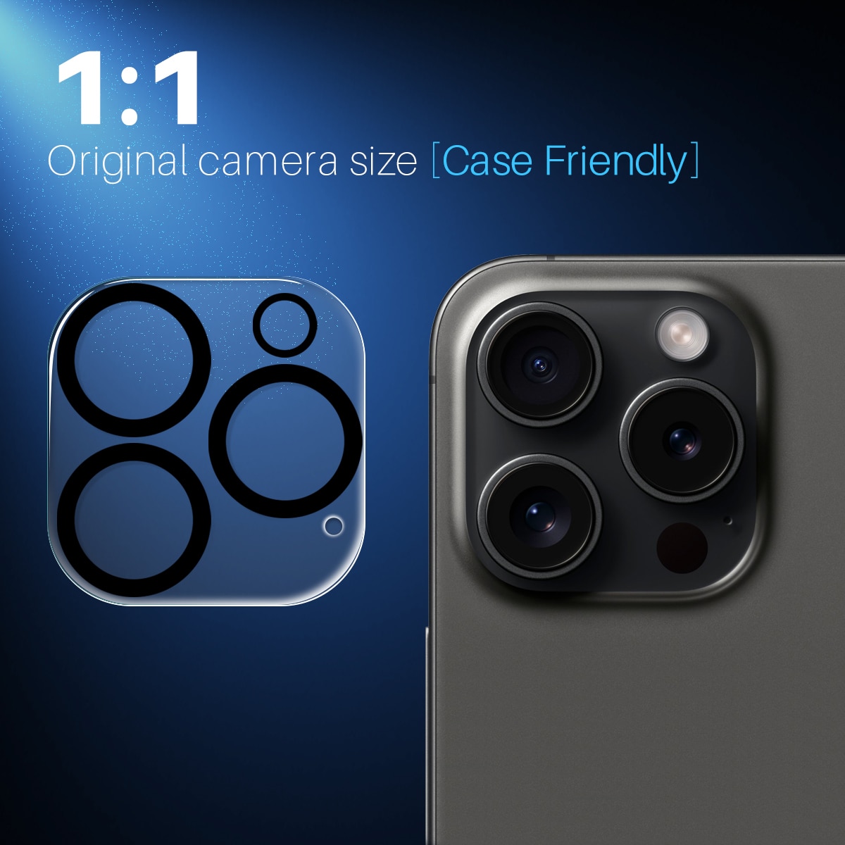 Cubre objetivo de cristal templado iPhone 16 Pro (2 piezas)