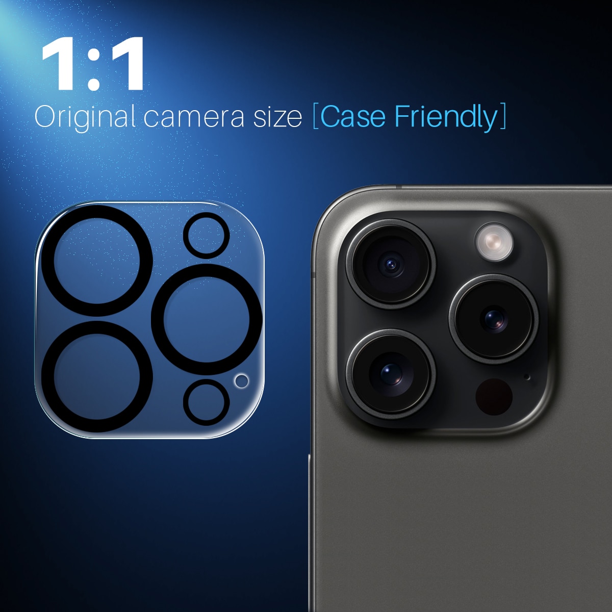 Cubre objetivo de cristal templado iPhone 15 Pro (2 piezas)