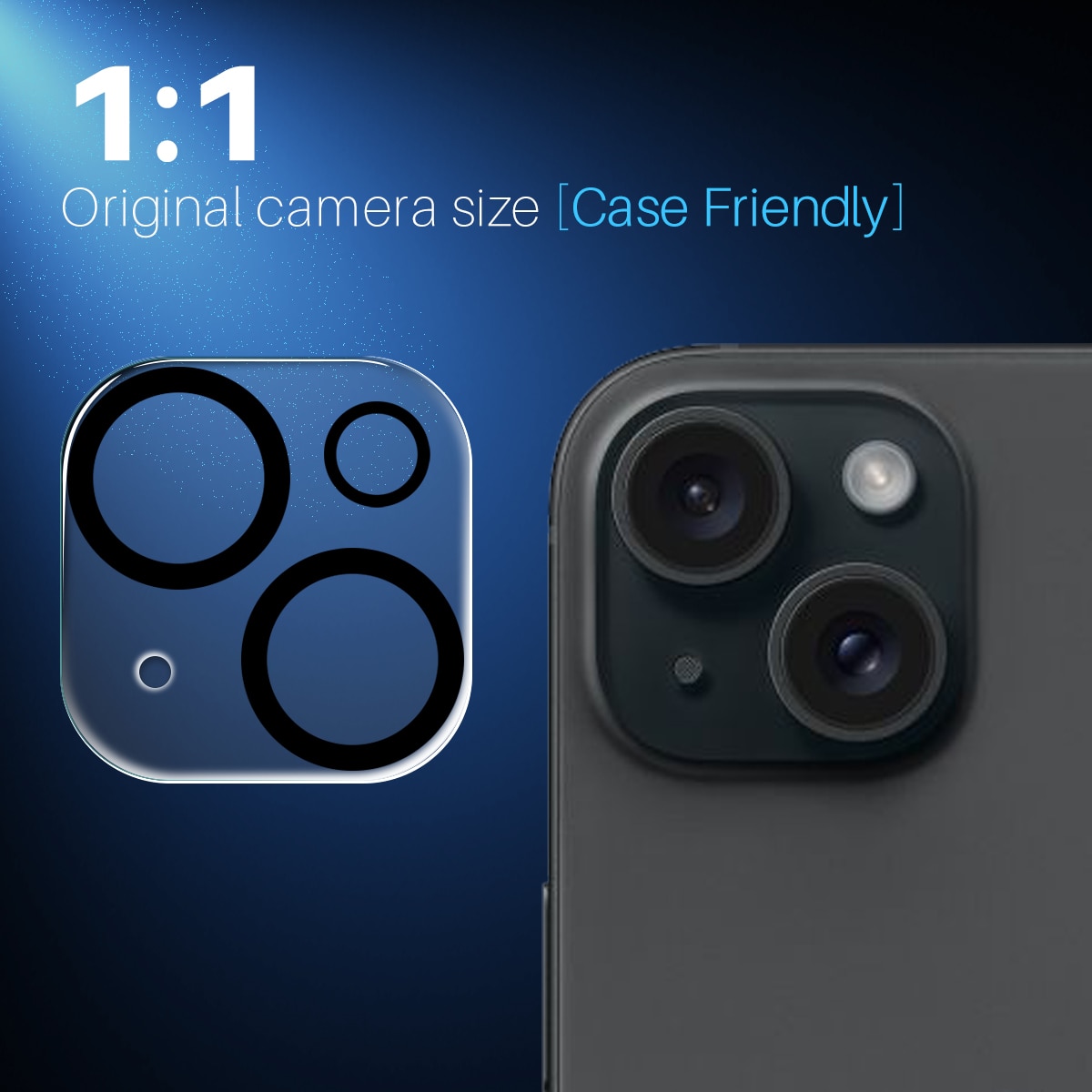 Cubre objetivo de cristal templado iPhone 15 Plus (2 piezas)