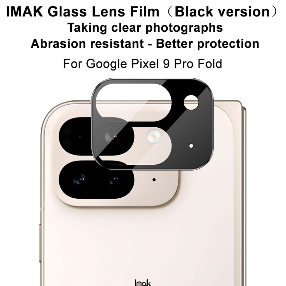 Cubre objetivo de cristal templado de 0,2mm Google Pixel 9 Pro Fold Negro