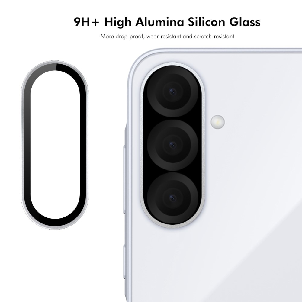 Cubre objetivo de cristal templado aluminio Samsung Galaxy A56 Plata