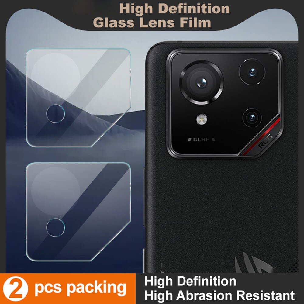 Cubre objetivo de cristal templado de 0,2mm (2 piezas) Asus ROG Phone 9 transparente