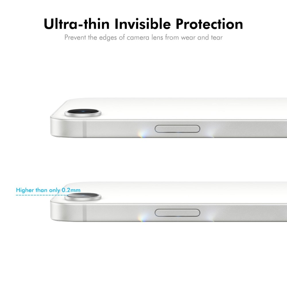Cubre objetivo de cristal templado de 0,2mm iPhone 16e (2 piezas)
