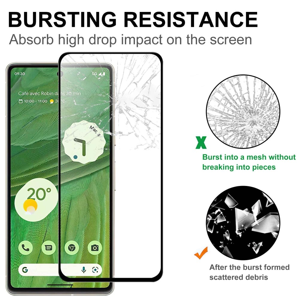 Cristal de cobertura completa para Google Pixel 7A, cristal