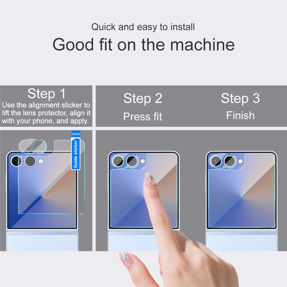 Protector Pantalla Exterior y Cubre objetivo Samsung Galaxy Z Flip 7 Transparente