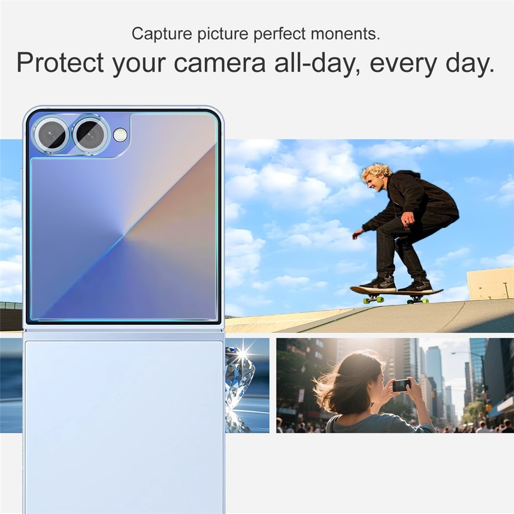Protector Pantalla Exterior y Cubre objetivo Samsung Galaxy Z Flip 7 Transparente