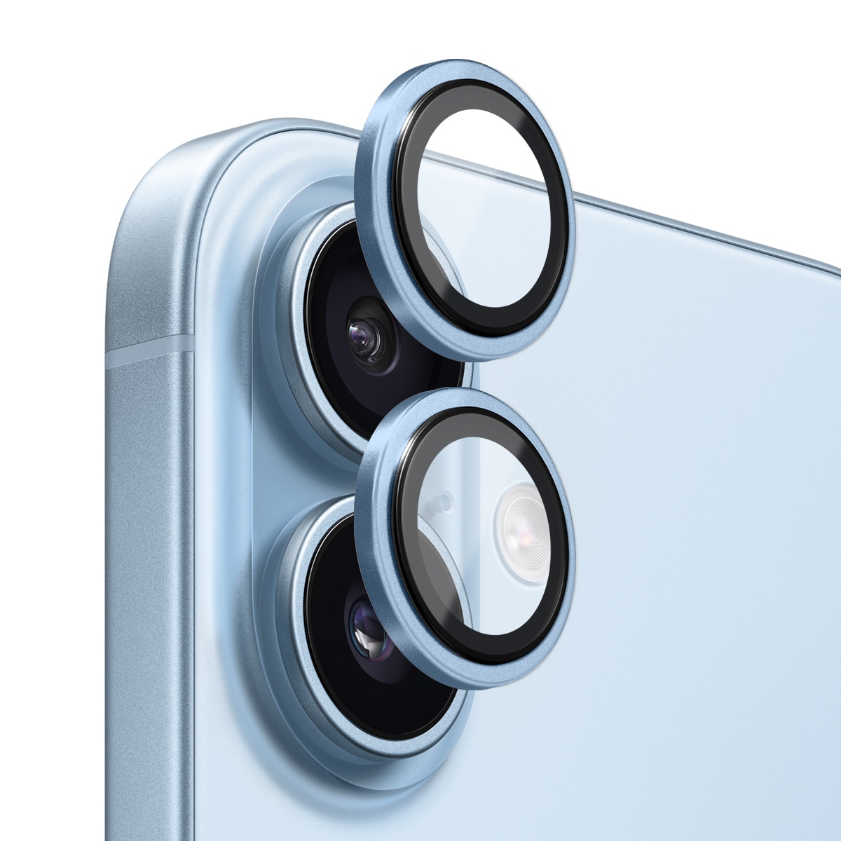 Cubre objetivo de cristal templado aluminio iPhone 17 Azul