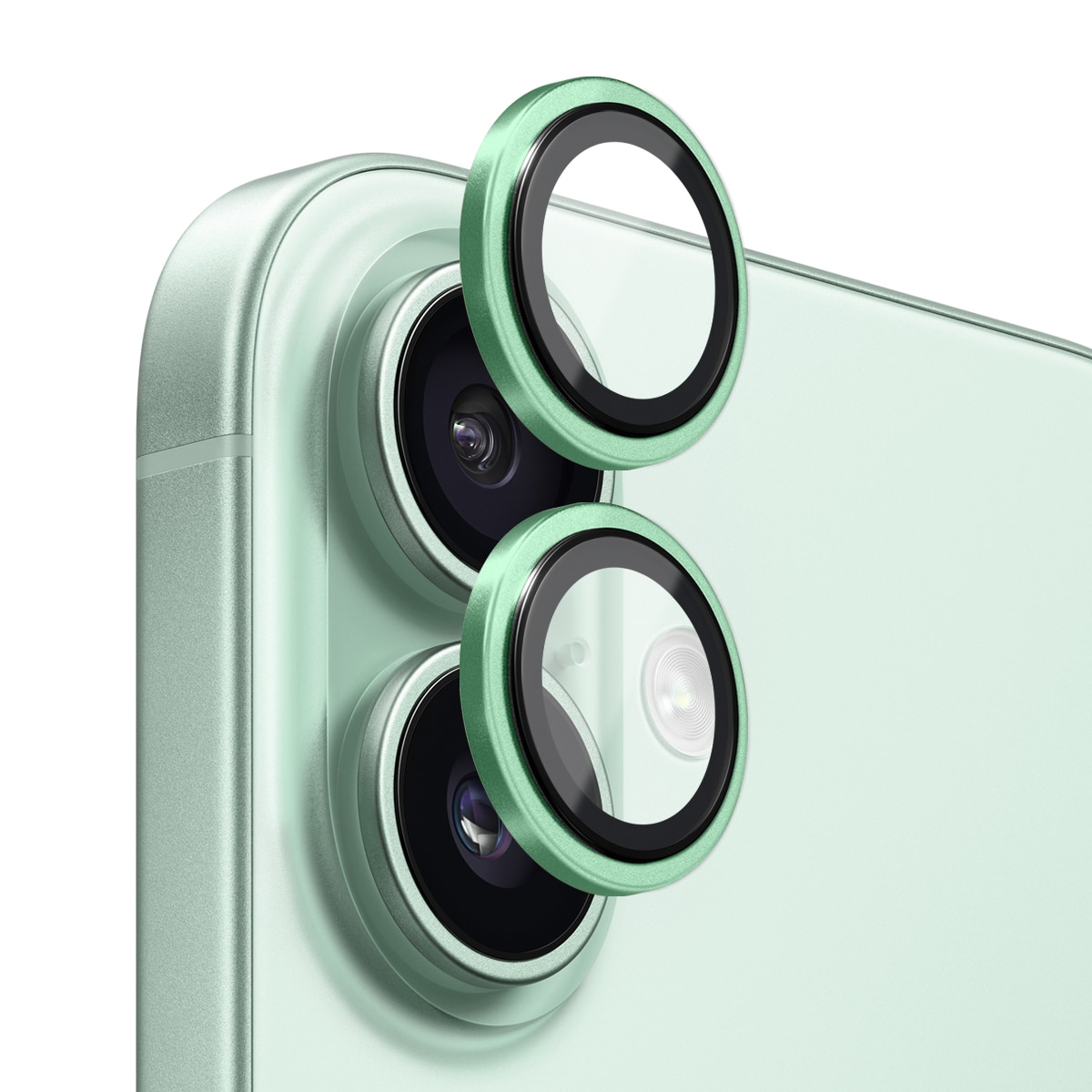 Cubre objetivo de cristal templado aluminio iPhone 17 Verde
