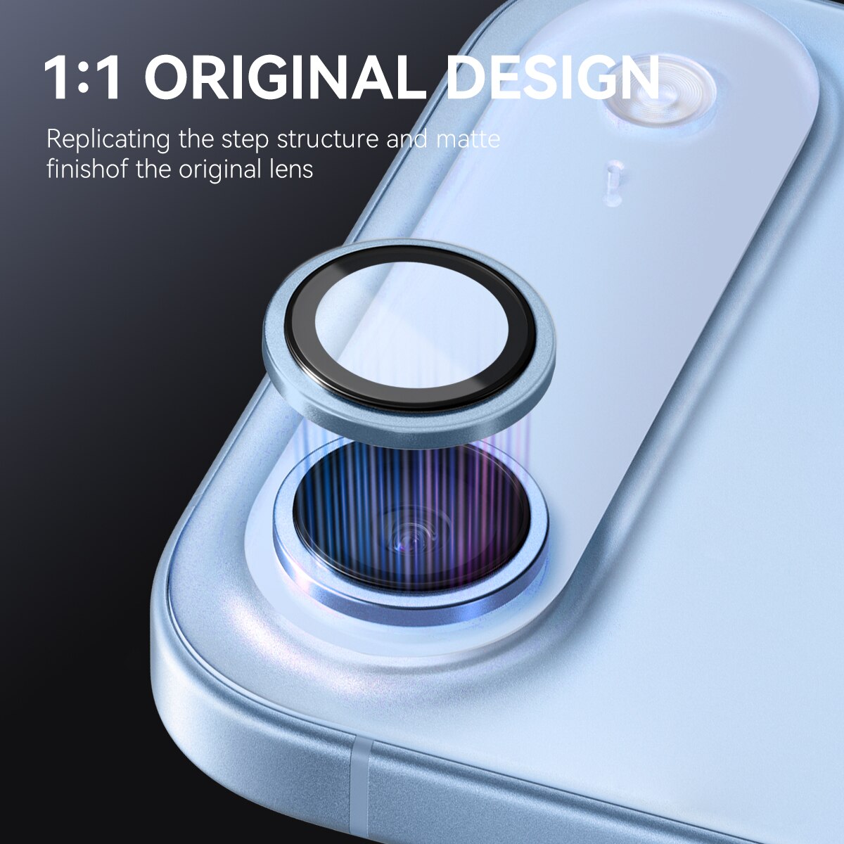 Cubre objetivo de cristal templado aluminio iPhone 17 Air Azul
