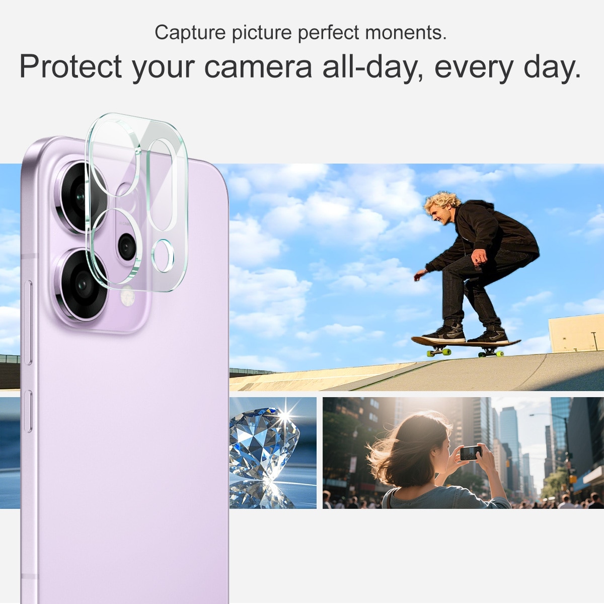 Cubre objetivo de cristal templado de 0,2mm Oppo Reno 14 Transparente