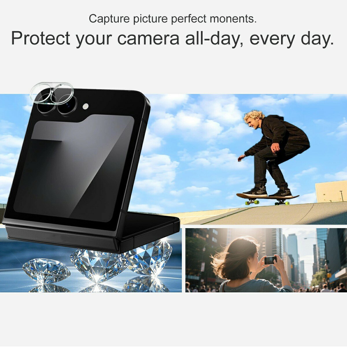 Cubre objetivo de cristal templado de 0,2mm Samsung Galaxy Z Flip 7 FE Transparente