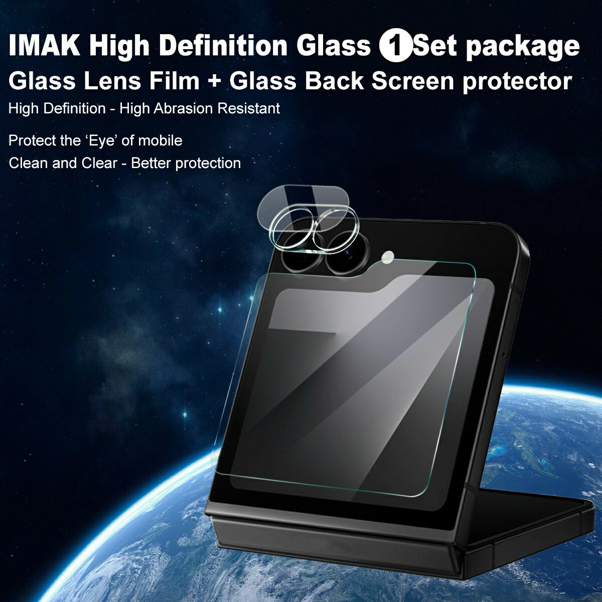 Protector Pantalla Exterior y Cubre objetivo Samsung Galaxy Z Flip 7 FE Transparente