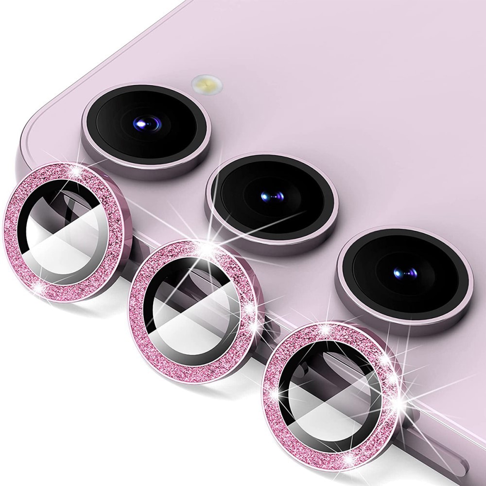Cubre objetivo de cristal templado aluminio brillantina Samsung Galaxy S23/S23 Plus rosado
