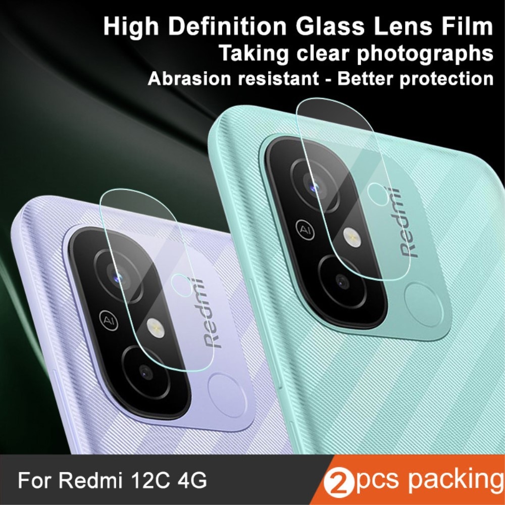 Cubre objetivo de cristal templado de 0,2mm (2 piezas) Xiaomi Redmi 12C transparente
