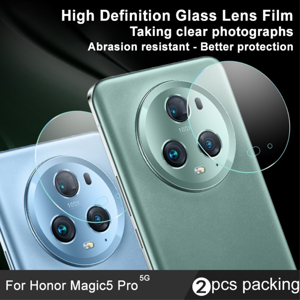 Cubre objetivo de cristal templado de 0,2mm (2 piezas) Honor Magic5 Pro transparente