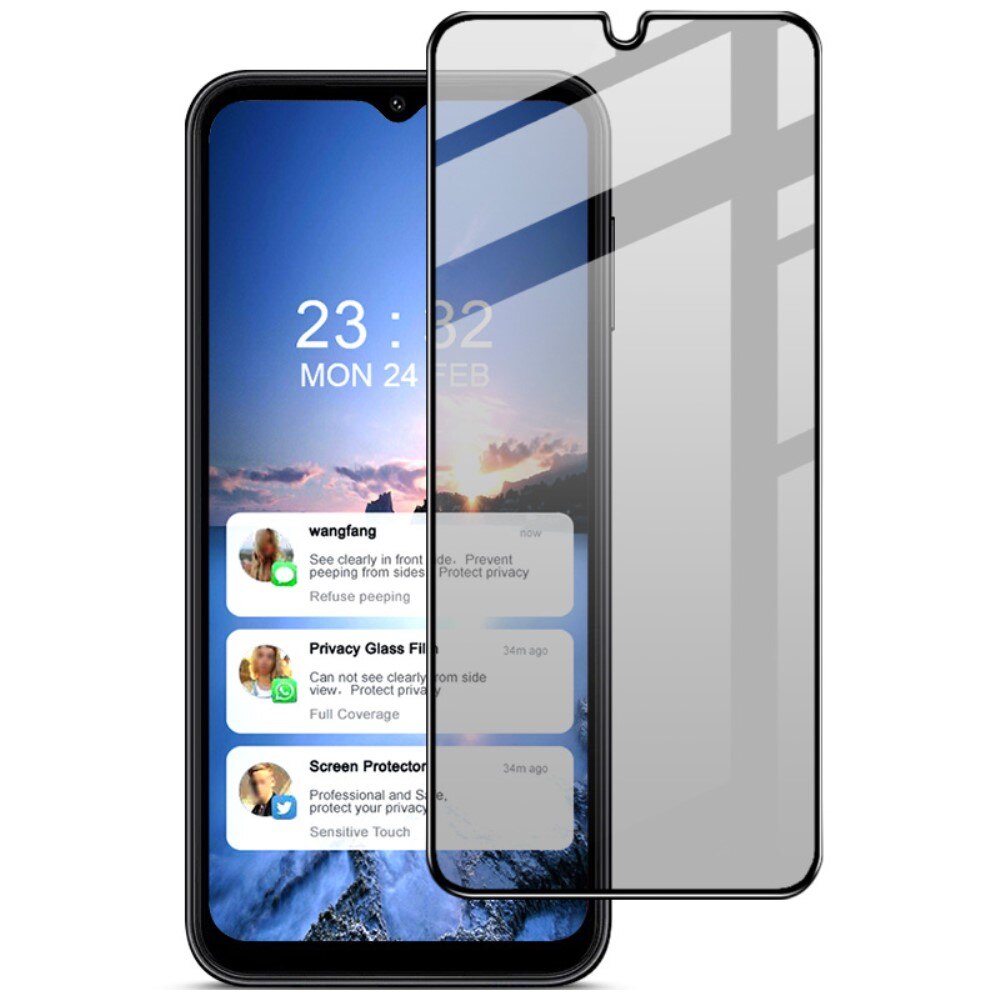 Protector pantalla cobertura privacidad total de cristal emplado Samsung Galaxy A14 Negro