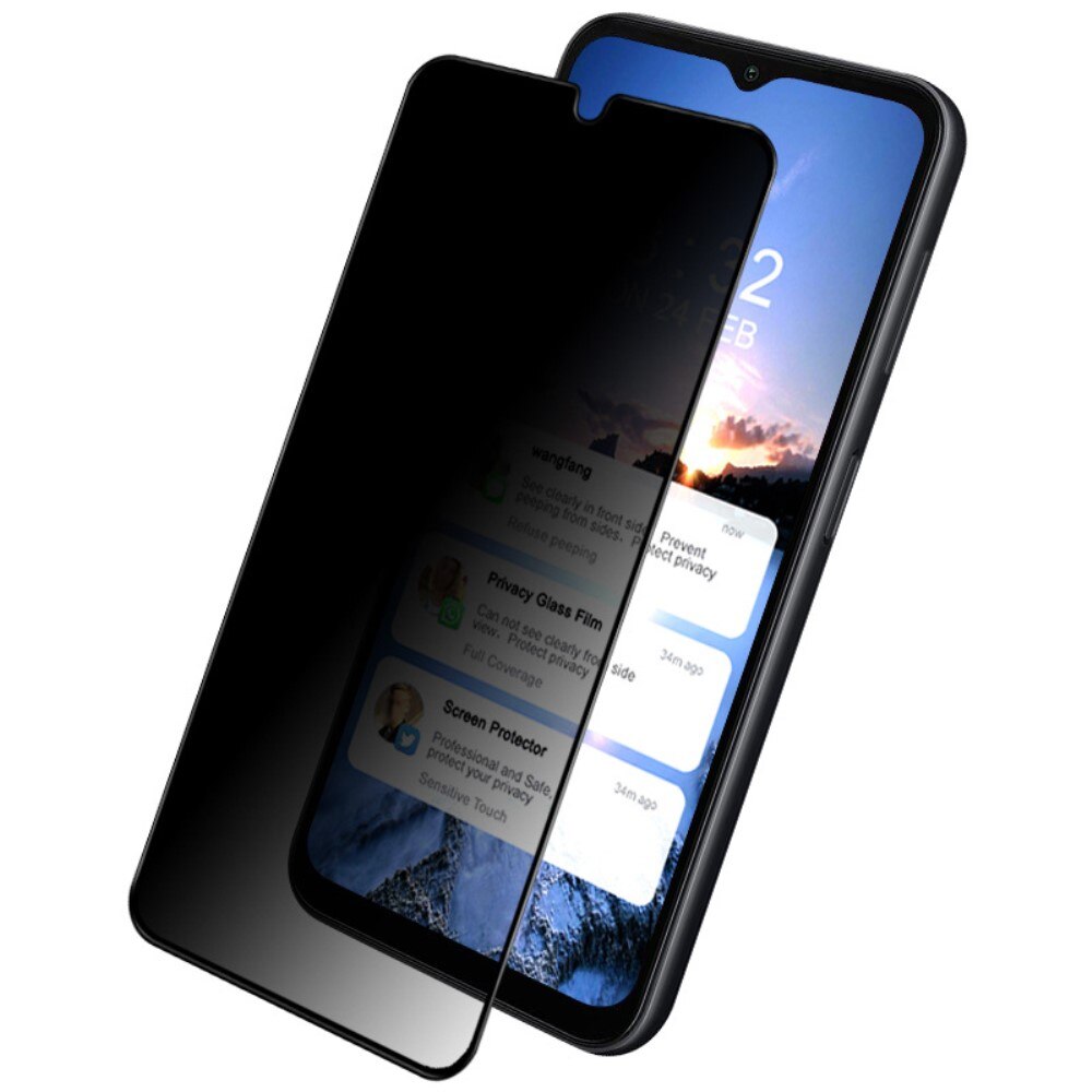 Protector pantalla cobertura privacidad total de cristal emplado Samsung Galaxy A14 Negro