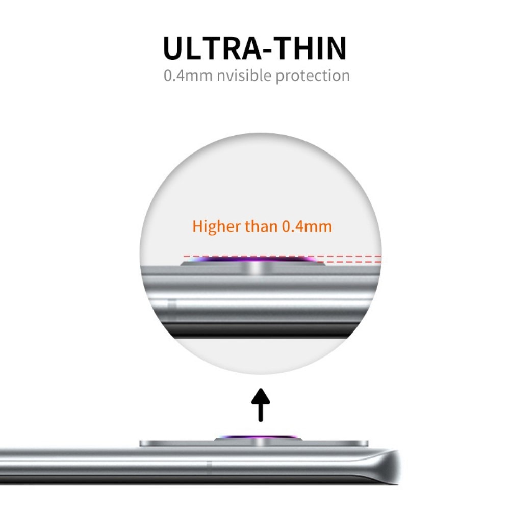 Cubre objetivo de cristal templado aluminio Huawei P60/P60 Pro negro