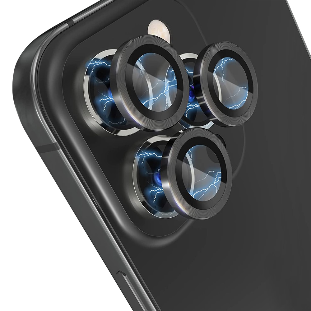 Cubre objetivo de cristal templado aluminio iPhone 13 Pro Negro