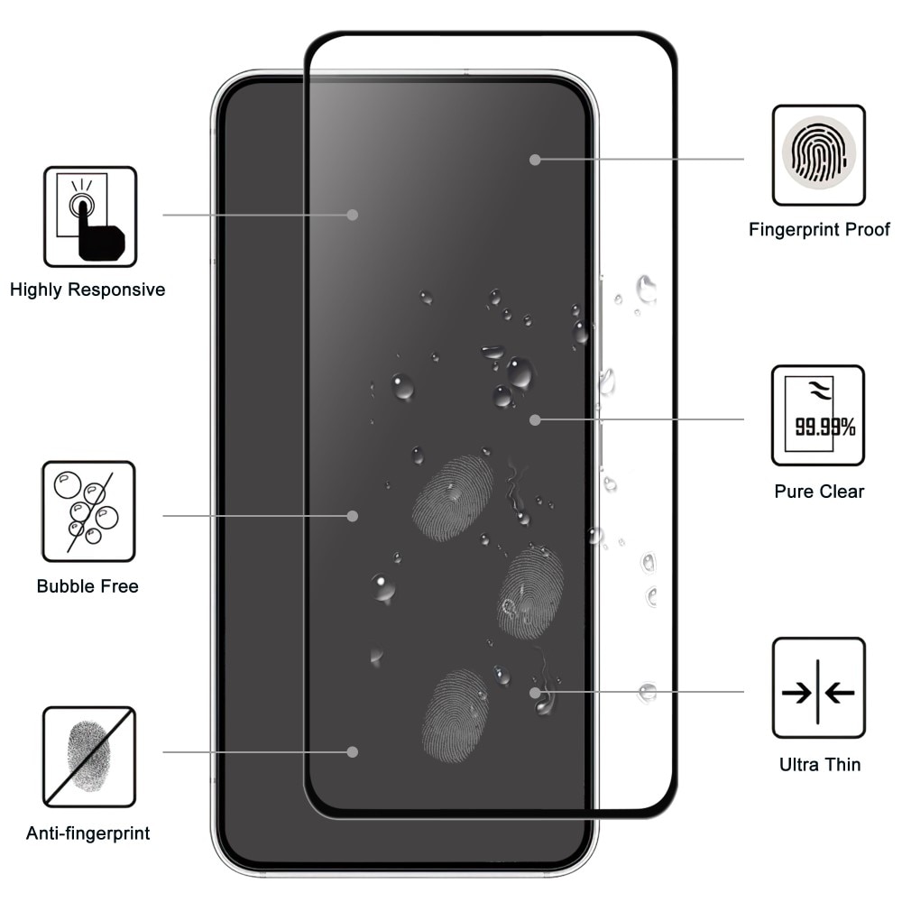 Protector Pantalla Cobertura total Cristal Templado Samsung Galaxy A54 Negro