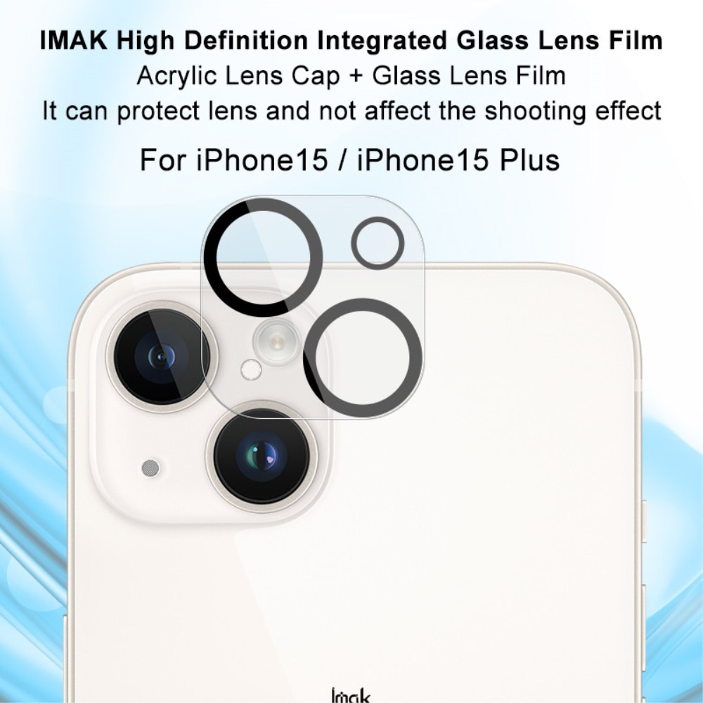 Cubre objetivo de cristal templado de 0,2mm iPhone 15 Plus Transparente